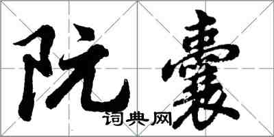 胡問遂阮囊行書怎么寫