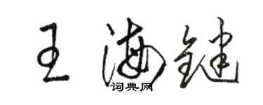 駱恆光王海鍵草書個性簽名怎么寫