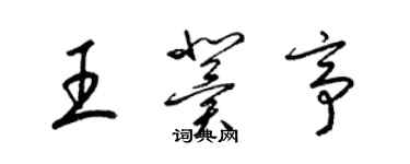 梁錦英王冀亭草書個性簽名怎么寫