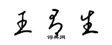 梁錦英王有生草書個性簽名怎么寫