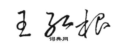 駱恆光王紅根草書個性簽名怎么寫