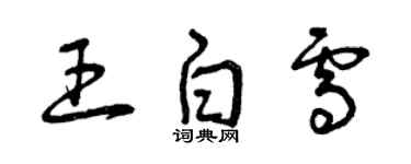 曾慶福王白雪草書個性簽名怎么寫