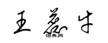 梁錦英王蕊牛草書個性簽名怎么寫