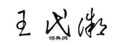 駱恆光王代微草書個性簽名怎么寫
