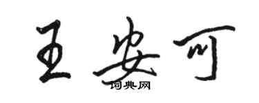 駱恆光王安可行書個性簽名怎么寫