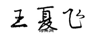 曾慶福王夏飛行書個性簽名怎么寫