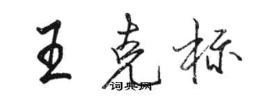 駱恆光王克標行書個性簽名怎么寫