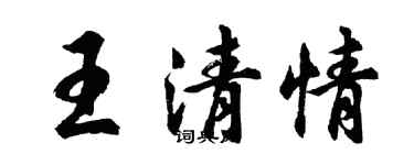 胡問遂王清情行書個性簽名怎么寫