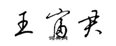 梁錦英王富君草書個性簽名怎么寫