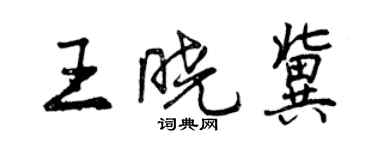 曾慶福王曉冀行書個性簽名怎么寫