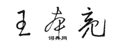 駱恆光王本亮草書個性簽名怎么寫