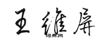 駱恆光王維屏行書個性簽名怎么寫