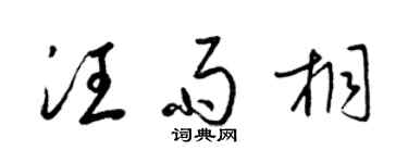 梁錦英汪雨桐草書個性簽名怎么寫