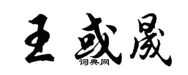 胡問遂王或晟行書個性簽名怎么寫