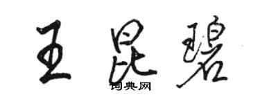 駱恆光王昆碧行書個性簽名怎么寫