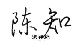 駱恆光陳知行書個性簽名怎么寫