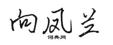駱恆光向鳳蘭行書個性簽名怎么寫