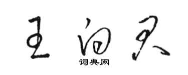 駱恆光王白君草書個性簽名怎么寫