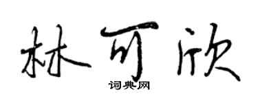 曾慶福林可欣行書個性簽名怎么寫