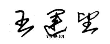 朱錫榮王運望草書個性簽名怎么寫