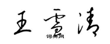 梁錦英王雪清草書個性簽名怎么寫