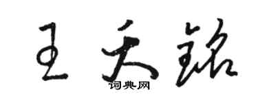 駱恆光王夭銘草書個性簽名怎么寫