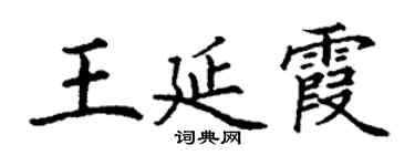 丁謙王延霞楷書個性簽名怎么寫