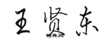 駱恆光王賢東行書個性簽名怎么寫