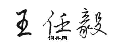 駱恆光王任毅行書個性簽名怎么寫