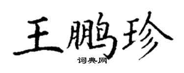 丁謙王鵬珍楷書個性簽名怎么寫