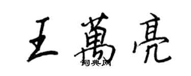王正良王萬亮行書個性簽名怎么寫