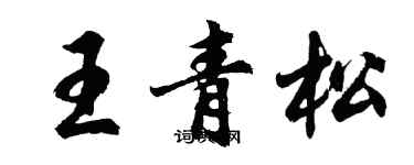 胡問遂王青松行書個性簽名怎么寫