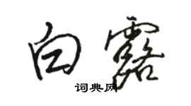 駱恆光白露行書個性簽名怎么寫