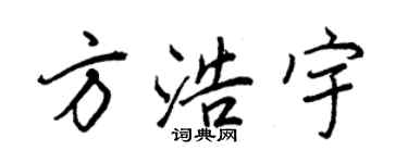 王正良方浩宇行書個性簽名怎么寫