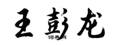 胡問遂王彭龍行書個性簽名怎么寫