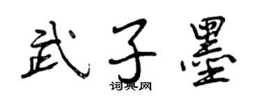 曾慶福武子墨行書個性簽名怎么寫