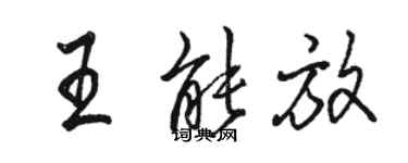 駱恆光王能放行書個性簽名怎么寫