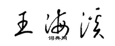 梁錦英王海溪草書個性簽名怎么寫