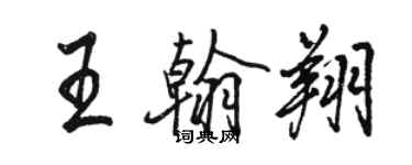 駱恆光王翰翔行書個性簽名怎么寫