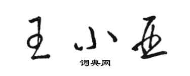 駱恆光王小亞草書個性簽名怎么寫