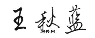 駱恆光王秋藍行書個性簽名怎么寫