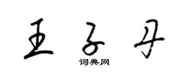 梁錦英王子丹草書個性簽名怎么寫