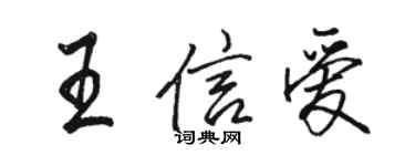 駱恆光王信愛行書個性簽名怎么寫