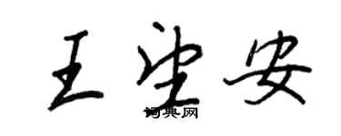 王正良王望安行書個性簽名怎么寫