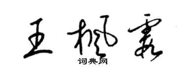 梁錦英王楓霞草書個性簽名怎么寫