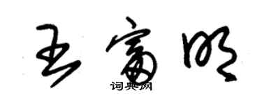 朱錫榮王富明草書個性簽名怎么寫