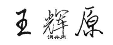 駱恆光王輝原行書個性簽名怎么寫