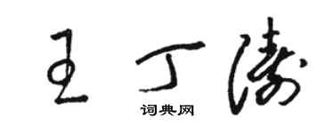 駱恆光王丁濤草書個性簽名怎么寫