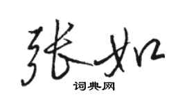 駱恆光張如行書個性簽名怎么寫