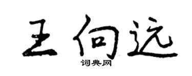 曾慶福王向遠行書個性簽名怎么寫